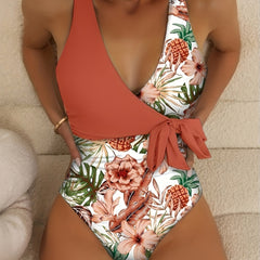 Multicolor Printing Bikini One-piece