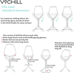 Stemmed Wine Glass Chiller | Keep the Chill without Giving up Your Glass | New Must-Have Wine Accessory | Separable & Refreezable Chill Cradle | Actively Chills Stemware | Stone, Perfect Pair