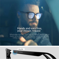 Upgrade Bluetooth 5.0 Smart Glasses Music Voice Call Sunglasses Can Be Matched with Prescription Lenses Compatible IOS Android