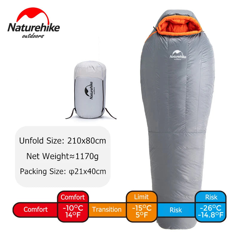 Sleeping Bag Ultralight ULG400 Goose down Sleeping Bag Winter Waterproof Camping Sleeping Bag Camping Equipment